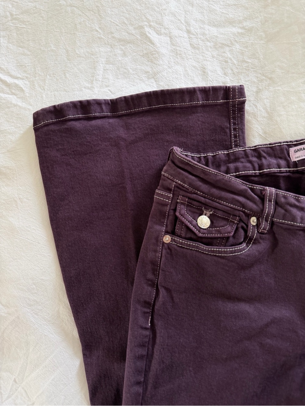 Garage Low Rise Flare Purple Jean - Picture 3 of 6